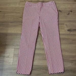 Talbots | Chatham red & white scallop geo crop pants Women’s size 8P 8 petite